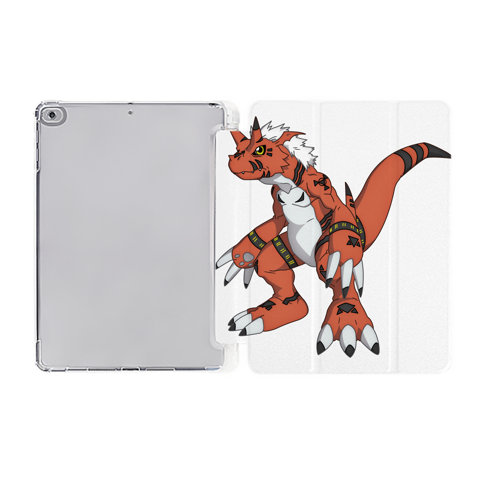 （画像用） Digimon デジタルモンスター/デジモン IPad ケース ペン収納付き 三つ折りスタンド PUレザー×シリコン 対応機種9.5/10.5/10.9インチ